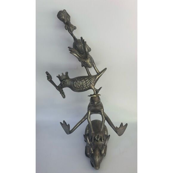 Vintage Avant Guard Whimsical Etched Pewter Animal Sculpture - Picture 3 of 8